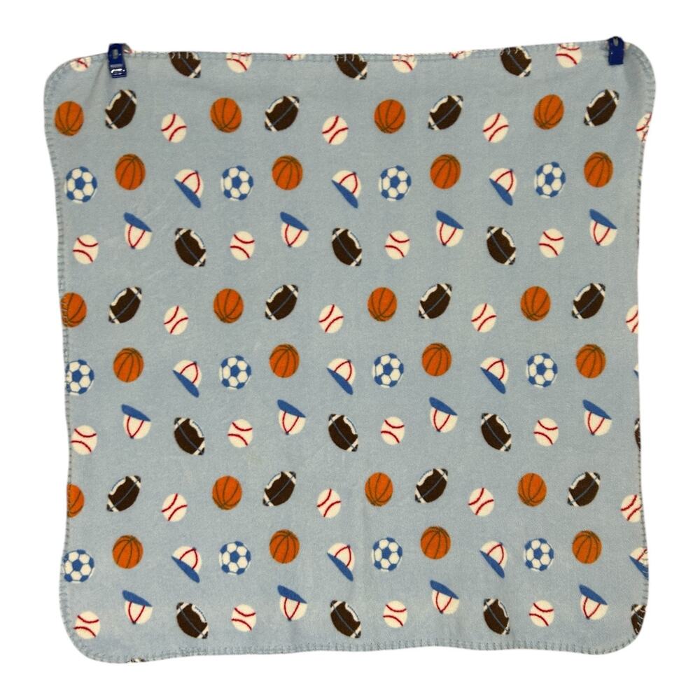Kidgets Blue Basketball Football Baseball Soccer Cap Hat Sports Baby Blanket